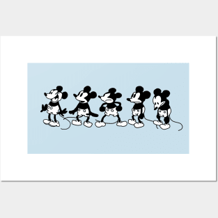 Cartoon Mouse Moods in Steamboat Willie 1928 Posters and Art